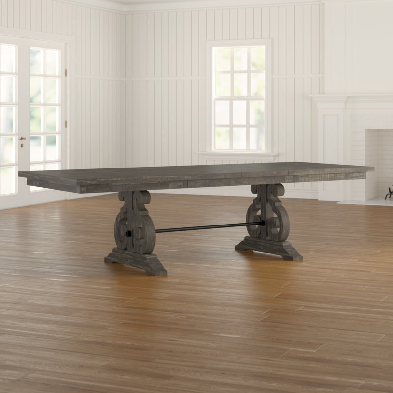 Canora Grey Kalysia 42'' Solid Wood Trestle Dining Table & Reviews | Wayfair
